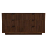 Lola Mid Century Modern Walnut Dresser With 6 Drawers