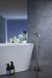 ANZZI Moray Floor Mount Tub Filler, 2-Handle Control, Solid Brass, 1.8 GPM Flow, cUPC Certified, Various Finishes