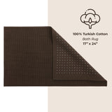 American Soft Linen 100% Cotton Bath Mat Rugs, 17x24 inches with Silicone Backing, Soft Absorbent Grip-Enhanced Bath Mats for Bathroom - 50 Set Case Pack