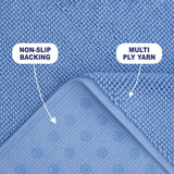 American Soft Linen 100% Cotton Bath Mat Rugs, 17x24 inches with Silicone Backing, Soft Absorbent Grip-Enhanced Bath Mats for Bathroom - 50 Set Case Pack