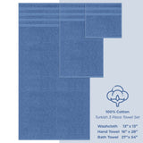 3 Piece 100% Cotton Extra Fluffy and Soft Luxury Turkish Towel Set with 20 Different Colors - 20 Set Case Pack