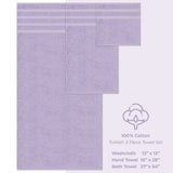 3 Piece 100% Cotton Extra Fluffy and Soft Luxury Turkish Towel Set with 20 Different Colors - 20 Set Case Pack