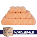 3 Piece 100% Cotton Extra Fluffy and Soft Luxury Turkish Towel Set with 20 Different Colors - 20 Set Case Pack
