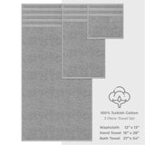 3 Piece 100% Cotton Extra Fluffy and Soft Luxury Turkish Towel Set with 20 Different Colors - 20 Set Case Pack