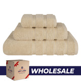 3 Piece 100% Cotton Extra Fluffy and Soft Luxury Turkish Towel Set with 20 Different Colors - 20 Set Case Pack