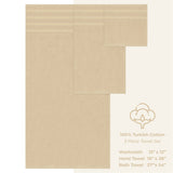 3 Piece 100% Cotton Extra Fluffy and Soft Luxury Turkish Towel Set with 20 Different Colors - 20 Set Case Pack