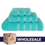3 Piece 100% Cotton Extra Fluffy and Soft Luxury Turkish Towel Set with 20 Different Colors - 20 Set Case Pack