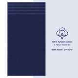 4 Piece 100% Cotton Turkish Bath Towel - 6 Set Case Pack