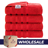 4 Piece 100% Cotton Turkish Bath Towel - 6 Set Case Pack