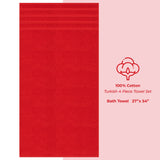 4 Piece 100% Cotton Turkish Bath Towel - 6 Set Case Pack
