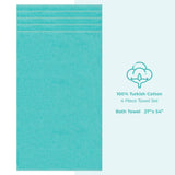 4 Piece 100% Cotton Turkish Bath Towel - 6 Set Case Pack