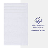 4 Piece 100% Cotton Turkish Towels, Hand Towel Set, Soft, Absorbent, Quick Dry - 28 Set Case Pack