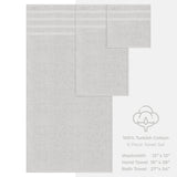 6 Piece 100% Cotton Turkish Bulk Bath Towels - Wholesale Premium Towel Sets - 10 Set Case Pack