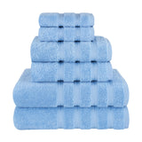 6 Piece 100% Cotton Turkish Bulk Bath Towels - Wholesale Premium Towel Sets - 10 Set Case Pack