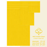6 Piece 100% Cotton Turkish Bulk Bath Towels - Wholesale Premium Towel Sets - 10 Set Case Pack