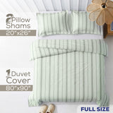 Wholesale 100% Washed Cotton Percale Duvet Cover Set – 200TC Yarn-Dyed Striped Hotel Bedding Set