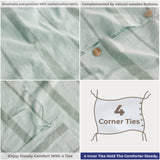 Wholesale 100% Washed Cotton Percale Duvet Cover Set – 200TC Yarn-Dyed Striped Hotel Bedding Set
