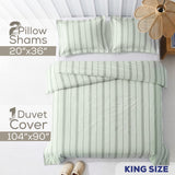 Wholesale 100% Washed Cotton Percale Duvet Cover Set – 200TC Yarn-Dyed Striped Hotel Bedding Set