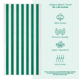 Cabana Striped Oversized Premium Cotton Beach Towel 30x60" - 32 Set Case Pack