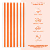Cabana Striped Oversized Premium Cotton Beach Towel 30x60" - 32 Set Case Pack