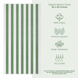 Cabana Striped Oversized Premium Cotton Beach Towel 30x60" - 32 Set Case Pack