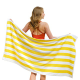 Cabana Striped Premium Beach Towels, Premium Cotton, 30x60 Inches, Soft, Absorbent, Sand Free Swim Towels