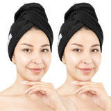 American Soft Linen 100% Cotton Hair Drying Towels for Women, 2 Pack Head Towel Cap - 75 Set Case Pack