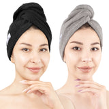 American Soft Linen 100% Cotton Hair Drying Towels for Women, 2 Pack Head Towel Cap - 75 Set Case Pack