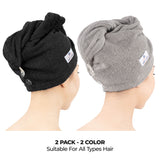 American Soft Linen 100% Cotton Hair Drying Towels for Women, 2 Pack Head Towel Cap - 75 Set Case Pack
