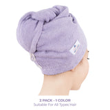 American Soft Linen 100% Cotton Hair Drying Towels for Women, 2 Pack Head Towel Cap - 75 Set Case Pack