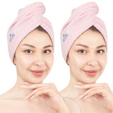 American Soft Linen 100% Cotton Hair Drying Towels for Women, 2 Pack Head Towel Cap - 75 Set Case Pack