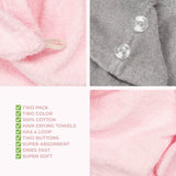 American Soft Linen 100% Cotton Hair Drying Towels for Women, 2 Pack Head Towel Cap - 75 Set Case Pack
