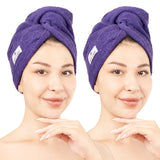 American Soft Linen 100% Cotton Hair Drying Towels for Women, 2 Pack Head Towel Cap - 75 Set Case Pack