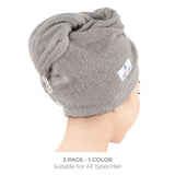 American Soft Linen 100% Cotton Hair Drying Towels for Women, 2 Pack Head Towel Cap - 75 Set Case Pack