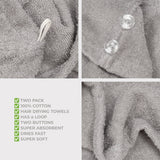 American Soft Linen 100% Cotton Hair Drying Towels for Women, 2 Pack Head Towel Cap - 75 Set Case Pack