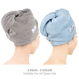 American Soft Linen 100% Cotton Hair Drying Towels for Women, 2 Pack Head Towel Cap - 75 Set Case Pack