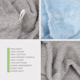 American Soft Linen 100% Cotton Hair Drying Towels for Women, 2 Pack Head Towel Cap - 75 Set Case Pack