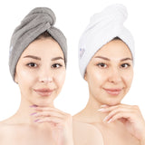 American Soft Linen 100% Cotton Hair Drying Towels for Women, 2 Pack Head Towel Cap - 75 Set Case Pack