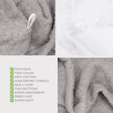 American Soft Linen 100% Cotton Hair Drying Towels for Women, 2 Pack Head Towel Cap - 75 Set Case Pack