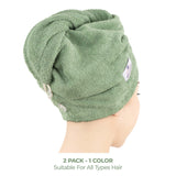American Soft Linen 100% Cotton Hair Drying Towels for Women, 2 Pack Head Towel Cap - 75 Set Case Pack
