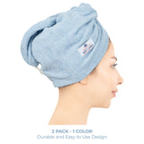 American Soft Linen 100% Cotton Hair Drying Towels for Women, 2 Pack Head Towel Cap - 75 Set Case Pack