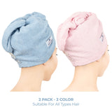 American Soft Linen 100% Cotton Hair Drying Towels for Women, 2 Pack Head Towel Cap - 75 Set Case Pack