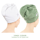 American Soft Linen 100% Cotton Hair Drying Towels for Women, 2 Pack Head Towel Cap - 75 Set Case Pack