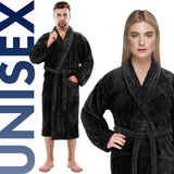 American Soft Linen Unisex Fleece Bathrobe, Super Soft, Absorbent and Fluffy - Wholesale