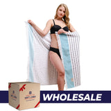 Mediterranean 100% Cotton Turkish Peshtemals, 35" x 60", Modern & Traditional Turkish Towels - 44 Set Case Pack