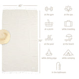 American Soft Linen Turkish Peshtemal Beach Towels, Cotton 4 Pack, 40" x 70" Size, Swim Towels for Beach and Pool Towels
