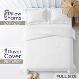 American Soft Linen 100% Washed Cotton Percale Duvet Cover Set – Soft Breathable Bedding Set with Pillow Shams
