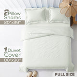 American Soft Linen 100% Washed Cotton Percale Duvet Cover Set – Soft Breathable Bedding Set with Pillow Shams