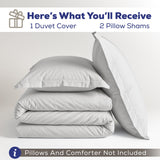 American Soft Linen 100% Washed Cotton Percale Duvet Cover Set – Soft Breathable Bedding Set with Pillow Shams