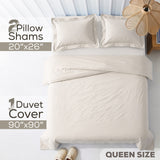 American Soft Linen 100% Washed Cotton Percale Duvet Cover Set – Soft Breathable Bedding Set with Pillow Shams
